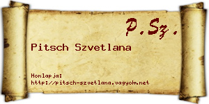 Pitsch Szvetlana névjegykártya